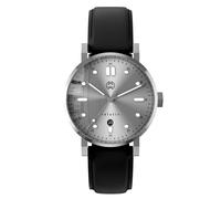 Henry ARCHER RELATIV VINTER Swiss QuarzoAcciaio Nero Pelle Data Orologio Uomo