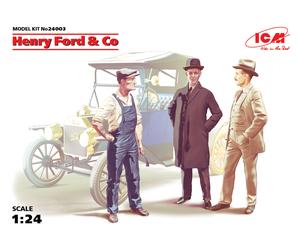 Henry Ford & Co (3 Figures) (100% New Molds) 1:24 Figure Plastic Model Kit ICM