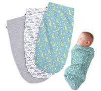 Henry Hunter Swaddle | Le semplici fasce per neonati | Morbida fascia elastica e confortevole coperta in cotone 0-3 mesi, confezione da 3 (nuvola, luna, erica chiara)
