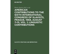 Henry Kučera American contributions to the Sixth Internationa (Copertina rigida)