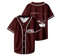 Henry Moodie The Good Old Days Baseball T-Shirt, T-Shirt A Maniche Corte per Adulti Girocollo Unisex Stile Street da Indossare Ogni Giorno in Tutte Le Stagioni Style Smart Cool,Rosso,3XL