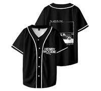 Henry Moodie The Good Old Days Baseball T-Shirt, T-Shirt A Maniche Corte per Adulti Girocollo Unisex Stile Street da Indossare Ogni Giorno in Tutte Le Stagioni Style Smart Cool,Nero,L