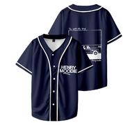 Henry Moodie The Good Old Days Baseball T-Shirt, T-Shirt A Maniche Corte per Adulti Girocollo Unisex Stile Street da Indossare Ogni Giorno in Tutte Le Stagioni Style Smart Cool,Blu,XL