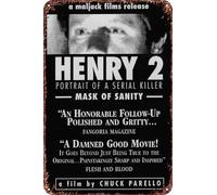 Henry: Ritratto di un serial killer, parte 2, targa vintage in metallo da parete, decorazione da parete, cartello retrò per casa, patio, regali, poster del film, 20,3 x 30,5 cm