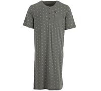 Henry Terre Camicia da notte da uomo, a maniche corte, sul petto, girocollo, abbottonatura, M-XXL, grigio., L