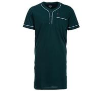 Henry Terre Camicia da notte da uomo a maniche corte, tinta unita, tasca sul petto, taglia M-3XL, verde, M