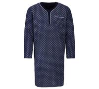 Henry Terre Camicia da notte da uomo, a maniche lunghe, con motivo a rombi, tasca sul petto, con