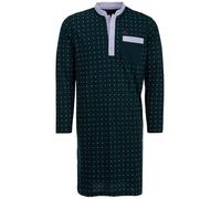 Henry Terre - Camicia da notte da uomo a maniche lunghe con punti e tasca sul petto, taglia M-3XL, verde, L