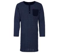 Henry Terre Camicia da notte da uomo a maniche lunghe con tasca sul petto a pois, blu navy, XL