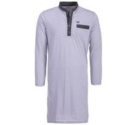 Henry Terre Camicia da notte da uomo a maniche lunghe con tasca sul petto e colletto rialzato