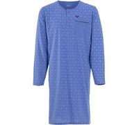 Henry Terre Camicia da notte da uomo, a maniche lunghe, con tasca sul petto e fascia per la testa, Azzurro, XXL