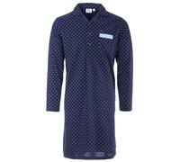 Henry Terre Camicia da notte da uomo Gustav a maniche lunghe con motivo a rombi, colletto camicia, piega addominale, tasca sul petto, taglia M-3XL, blu navy, L
