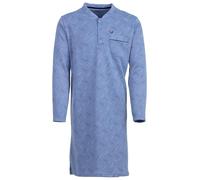 Henry Terre - Camicia da notte termica da uomo a maniche lunghe, design a righe, tasca sul petto, con bottoni, taglia M-3XL, Blu, L