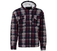 Henry Terre Giacca da boscaiolo, da uomo, con cappuccio, da lavoro, in flanella, foderata a quadretti, beige., XL