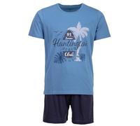 Henry Terre Pigiama da uomo Shorty Beach 2 pezzi M-5XL cotone taglie forti, Blu, 5XL
