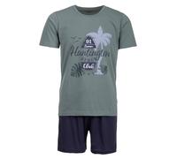 Henry Terre Pigiama da uomo Shorty Beach 2 pezzi M-5XL cotone taglie forti, verde, XL