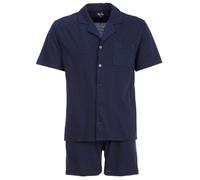 Henry Terre Pigiama da uomo Shorty Karl con motivo a croce, set M-5XL in cotone, pantaloncini e maniche corte, elegante design estivo, blu navy, 4XL