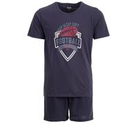 Henry Terre Pigiama da uomo Shorty Paul Football Set pigiama M-5XL Cotone Pantaloncini e Maglietta a Maniche Corte Design Sportivo Pigiama Estivo, antracite., 5XL