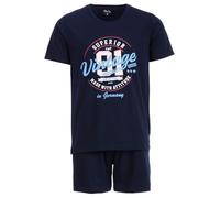 Henry Terre Pigiama da uomo Shorty Paul Vintage Set M-5XL cotone, blu navy, 5XL