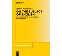 Henry Widdowson On the Subject of English (Tascabile)