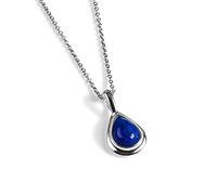 HENRYKA Collana in argento Sterling e pietre preziose naturali, collana classica semplice, collana a goccia, regalo per damigella d'onore, gioiello minimale, 16mm x 8mm (pendant) with an 18-inch chain