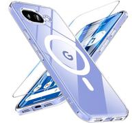 Hensinple Custodia magnetica per Google Pixel 10A con pellicola protettiva, custodia Pixel 10A compatibile con MagSafe e Pixelsnap di grado militare, antiurto, anti-ingiallimento, sottile, trasparente