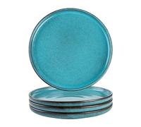 Henten Home Piatti da Dessert, Servizi di Piatti Blu - 20cm per 4 Persone, Piatti Piatto/Ciotole per Cereali/Piatti Fondi/Piatti Tognana/Tazza, Adatto per Forno e Microonde