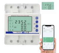 HENYEER TUYA Contatore elettrico interruttore automatico WiFi, fotovoltaico WiFi trifase a 4 fili, contatore elettrico digitale LCD 100A 380VAC Misuratore di corrente trifase Protezione riavvio