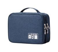HENYGEN Borsa da viaggio in filo metallico con scomparti multipli, fodera a tenuta stagna, per auricolari, prodotti per la cura della pelle, organizer multi-scomparto per accessori elettronici