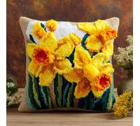 Henypt Kit Con Gancio A Scatto Per Adulti, Narcisi Gialli Kit Per Cuscini A Punto Per Bambini, Kit Di Filati All'Uncinetto Per Principianti, Custodia Per Lavori Di Cucito Fai Da Te Con Te