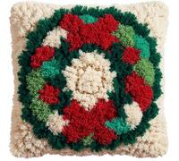 Henypt Kit Di Ganci A Fermo Per Ghirlanda Di Natale Per Adulti Principianti Cuscini Fai Da Te Kit Di Tappeti Con Gancio E Chiusura Pre-Stampati Federa Per Cuscino Per Decorazione Del Diva