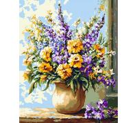 Henypt Kit Punto Croce 30x40cm,Bellissimo bouquet Set Ricamo Punto Croce Kit da Ricamare Principianti Starter Prestampato Stampato Completo Cross Stitch Embroidery