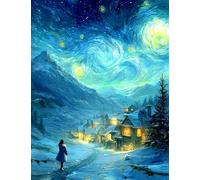 Henypt Kit Punto Croce Prestampato Bellissimo Scenario Sotto Le Stelle 50X70Cm Ricami Disegni Punto Croce Kit Da Ricamare Quadri Per Ni Principianti, Set Kit Ricamo Punto Croce Schemi Completo Stam