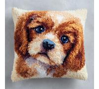 Henypt Latch Hook Cuscini Piccoli, Cucciolo Di Cane Cocker Spaniel Set Di Fodere Per Cuscini,Fai Da Te Creativo, Kit Per Fabbricare Tappeti A Punto Croce,Gancio Di Chiusura Kit Motivo Col