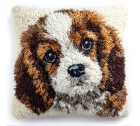 Henypt Set Di Ganci Per Tappeti Fai Da Te, Cucciolo Di Cane Cocker Spaniel Kit Gancio Di Tappeto, Kit Di Federe Per Cuscino, Latch Pillow Kits 43X43Cm