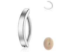 Henyqann Piercing Anello in Argento per ombelico Anello Curvo Everse in Acciaio Chirurgico 14G 12mm