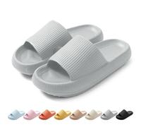 HEOAARG Ciabatte Uomo Donna Casa Comode Slide Pantofole a Nuvola Antiscivolo Ciabatte Piscina Morbide Ciabatte Aperte Estive Leggero Ciabatte Doccia Spiaggia Interno Esterno，Grigio,46-47 EU