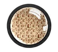 HEOEH Confezione da 4 pomelli rotondi per cassetti, a forma di porcellini d'India, colore nero, per credenze, porte, credenze, mobili da cucina e bagno