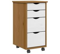 Heofavd Moss - Armadietto con ruote e 4 cassetti, in legno di pino