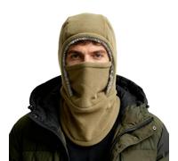 heofonm Unisex Windproof & Warm Balaclava, Winter Fleece Ski Mask Hooded Scarf Cold Weather Hat Neck Warmer (Khaki)
