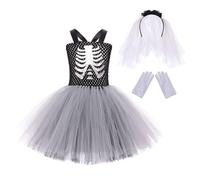 HEONSATI Abito Cocktail Per Bambino Vestito Principessa Carnevale Per Ragazze Bimba Costume Tutu Travestimento Bambina Vestiti Per Di Halloween Gotico Adatto Halloween Carnevale Cosplay Party