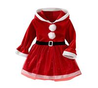 HEONSATI Abito Natale da Bambina Costume da Elfo di Natale Travestimento Abito Neonata Natalizio da Principessa Costume Babbo Natale Bambina Vestiti per Natale Costumi di Natale Capodanno Carnevale