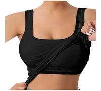 HEONSATI Canotta con Coppe Imbottite Canotta Donna Spalla Stretta Senza Cuciture Basic Scollo a V Canotta Casual Sportiva Curvy Maglietta Push Up Spalline Regolabili vestibilità Corsa Sportivo