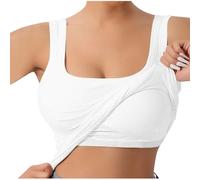 HEONSATI Canotta con Coppe Imbottite Canotta Donna Spalla Stretta Senza Cuciture Basic Scollo a V Canotta Casual Sportiva Curvy Maglietta Push Up Spalline Regolabili vestibilità Corsa Sportivo