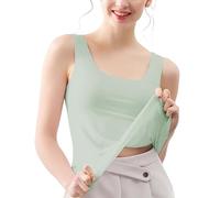 HEONSATI Canotta con Coppe Incorporate Canotta Larga Donna Spalla Larga Casual Cotone Canotta Comoda E Traspirante Senza Maniche Elegante Maglietta Comodi Sportiva Spalline Regolabili Corsa Sportivo