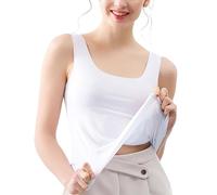 HEONSATI Canotta con Coppe Incorporate Canotta Larga Donna Spalla Larga Casual Cotone Canotta Comoda E Traspirante Senza Maniche Elegante Maglietta Comodi Sportiva Spalline Regolabili Corsa Sportivo