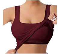 HEONSATI Canotta Cotone Donna Elegante Tank Top Cotone Senza Maniche Sportiva Canottiera Reggiseno Incorporato Maglietta Curvy Spalline Regolabili vestibilità T-Shirt Jogging Palestra Elegante Comodi