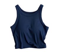 HEONSATI Canotta Mare Donna Top Shirt Comodi Elegante Comoda E Traspirante Canottiera con Coppe Incorporate Maglietta Imbottita Ampia Senza Maniche Shirt Fitness Jogging Push Up Spalla Larga