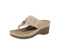 HEONSATI Ciabatte Da Donna Zeppa Ortopediche Antiscivolo Comode Infradito Estive Punta Aperta Plantare Doccia Sandali Pelle Eleganti Per Casa E Spiaggia Scarpe Supporto Arco Leggere Alla Moda