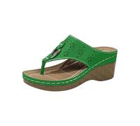 HEONSATI Ciabatte Da Donna Zeppa Ortopediche Antiscivolo Comode Infradito Estive Punta Aperta Plantare Doccia Sandali Pelle Eleganti Per Casa E Spiaggia Scarpe Supporto Arco Leggere Alla Moda